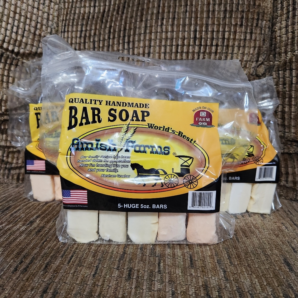 Amish Farms Bar Soap 5 Huge Bars 5oz Each Selling 3 Packs Total 15 Bars